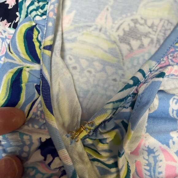 Lilly Pulitzer Jessalynn Romper Blue Peri Lapis Lantern L EUC - Picture 4 of 16